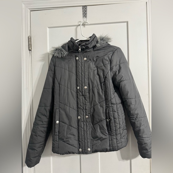 Krush Jackets & Blazers - Krush Charcoal Quilted Jacket with Patterned Lining